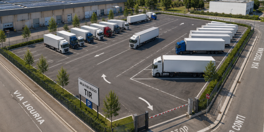 PIACENZA : PIAZZALE PER CAMION DI 3.000 MQ